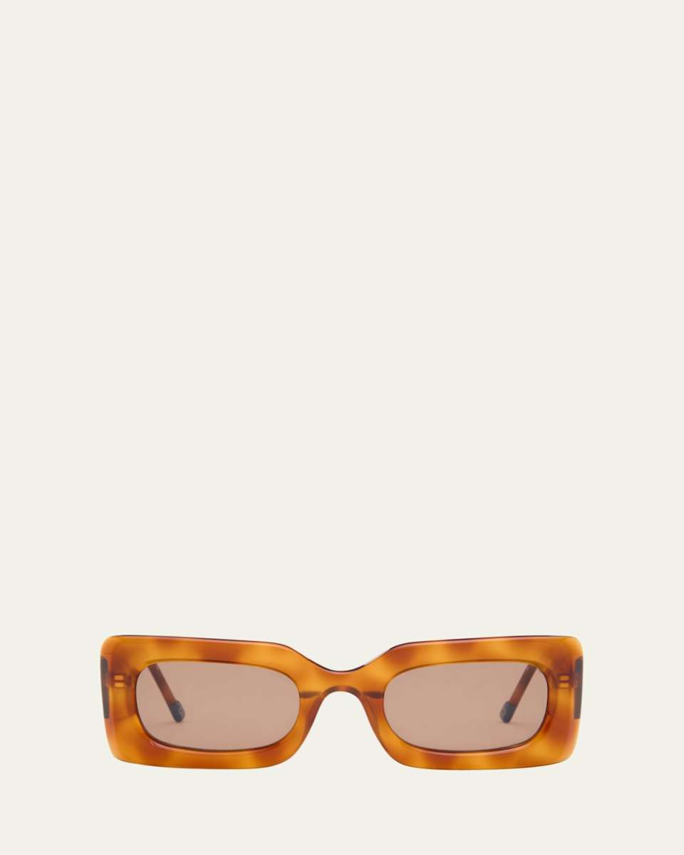 DAMNEDEST Havana Acetate Rectangle Sunglasses